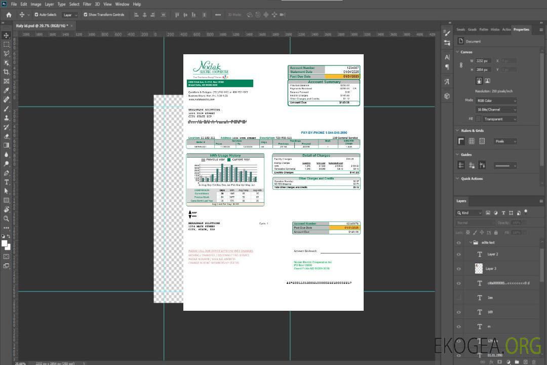 Modèle de facture de services publics pour les entreprises Nodak Electric Cooperative du Dakota du Nord aux formats Word et PDF template Modèle de facture de services publics pour les entreprises Nodak Electric Cooperative du Dakota du Nord aux formats Word et PDF template